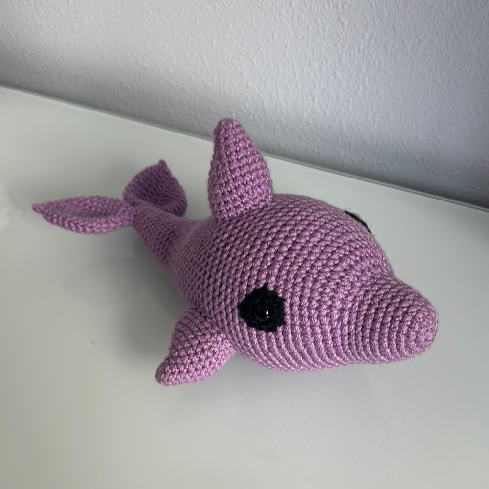 Purple Crochet Dolphin Plush